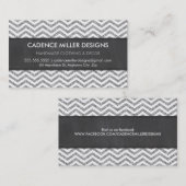 TRENDY STRIPE chevron zilveren glitter krijtbord Visitekaartje (Voorkant / Achterkant)
