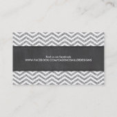 TRENDY STRIPE chevron zilveren glitter krijtbord Visitekaartje (Achterkant)