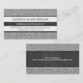 TRENDY STRIPE modern minimaal zilver glitter grijs Visitekaartje (Voorkant / Achterkant)