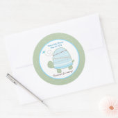 Trendy Stripe Turtle Custom Favor Sticker (Envelop)