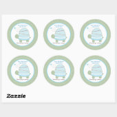 Trendy Stripe Turtle Custom Favor Sticker (Vel)
