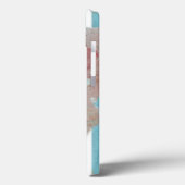 Trendy Striped Boho Chic Monogramed Floral Case-Mate iPhone Case (Achterkant / Links)