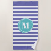 Trendy Striped Monogram Strandlaken (Voorkant)
