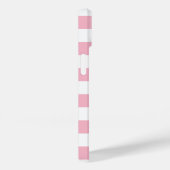 Trendy Striped Pattern met naam - Pastel Pink Case-Mate iPhone Case (Achterkant / Rechts)