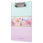 Trendy Striped, Waterverf Flowers-Personalized Klembord (Links)