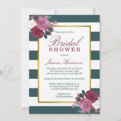 Trendy Stripes Floral Vrijgezellenfeest Kaart (Voorkant)