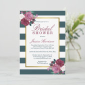 Trendy Stripes Floral Vrijgezellenfeest Kaart (Staand voorkant)