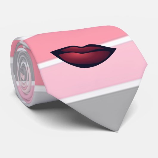 Trendy Stripes , Lips Stropdas (Opgerold)