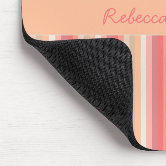 Trendy Stripes Peach en Roze Naam Muismat (Hoek)