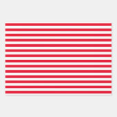 Trendy Stripes Red en White Solid Color Inpakpapier Vel (Voorkant 2)