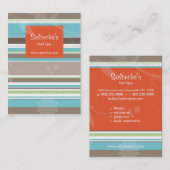 Trendy Stripes Salon Visitekaartje Oranje (Voorkant / Achterkant)