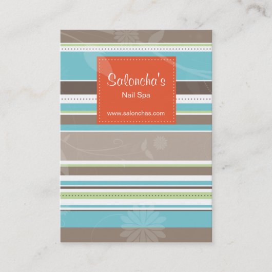 Trendy Stripes Salon Visitekaartje Oranje (Voorkant)