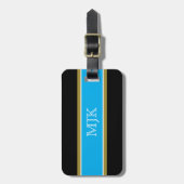 Trendy Strips Bagagelabel met lederen riem (Voorkant verticaal)