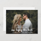 TRENDY STROPDAS DE KNOT FOTO BEWAART DE DATUM AANKONDIGINGSKAART (Voorkant / Achterkant)