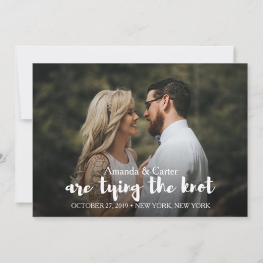 TRENDY STROPDAS DE KNOT FOTO BEWAART DE DATUM SAVE THE DATE (Voorkant)