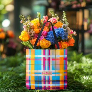 Trendy Stunning Multi-Kleur Schotse Ruit Zomer Wex Tote Bag