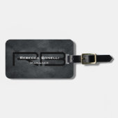 Trendy Style Gray Monogram Minimalist Plain Simple Bagagelabel (Voorkant horizontaal)