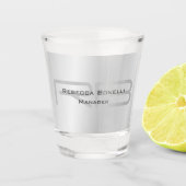 Trendy Style Gray Monogram Minimalist Plain Simple Shot Glas (Voorkant)