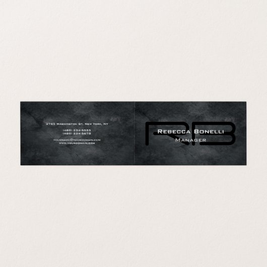 Trendy Style Gray Monogram Minimalist Plain Simple Visitekaartje (Buitenkant ongevouwen)