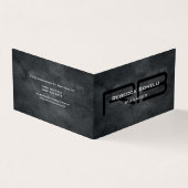 Trendy Style Gray Monogram Minimalist Plain Simple Visitekaartje (Buitenkant)