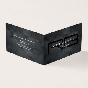 Trendy Style Gray Monogram Minimalist Plain Simple Visitekaartje