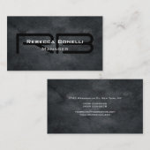 Trendy Style Gray Monogram Minimalist Plain Simple Visitekaartje (Voorkant / Achterkant)