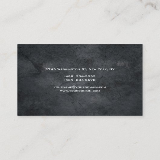 Trendy Style Gray Monogram Minimalist Plain Simple Visitekaartje (Achterkant)