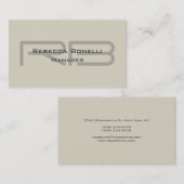 Trendy Style Monogram Minimalist Plain Simple Visitekaartje (Voorkant / Achterkant)