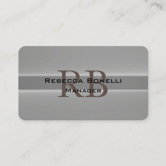 Trendy Style Monogram Minimalist Plain Simple Visitekaartje (Voorkant)