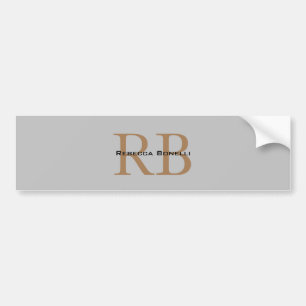 Trendy Style Monogram Minimalist Plain Voeg naam t Bumpersticker