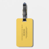 Trendy Style Monogram Minimalistische Plain Yellow Bagagelabel (Achterkant verticaal)