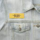 Trendy Style Monogram Minimalistische Plain Yellow Naamplaatje (In situ)