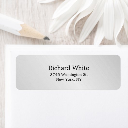 Trendy Style Silver Gray Plain Elegant Minimalist Etiket (Insitu)