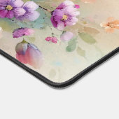 Trendy Stylish Aquarell Flowers Custom Name Bureaumat (Hoek)