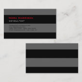 Trendy Stylish Black Grey Professional Consultant Visitekaartje (Voorkant / Achterkant)