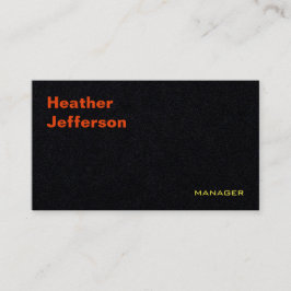 Trendy Stylish Black Modern Plain Minimalist Visitekaartje