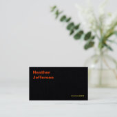 Trendy Stylish Black Modern Plain Minimalist Visitekaartje (Staand voorkant)