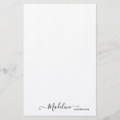 Trendy Stylish Black Script Typography Stationery Briefpapier (Voorkant)