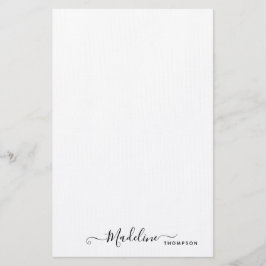 Trendy Stylish Black Script Typography Stationery Briefpapier