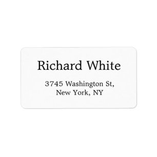 Trendy Stylish Black & White Plain Elegant Modern Etiket