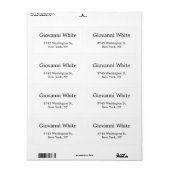 Trendy Stylish Black & White Plain Elegant Modern Etiket (Full Sheet)