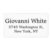 Trendy Stylish Black & White Plain Elegant Modern Etiket (Voorkant)