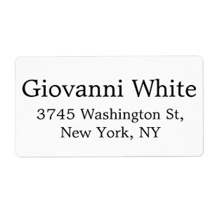 Trendy Stylish Black & White Plain Elegant Modern Etiket