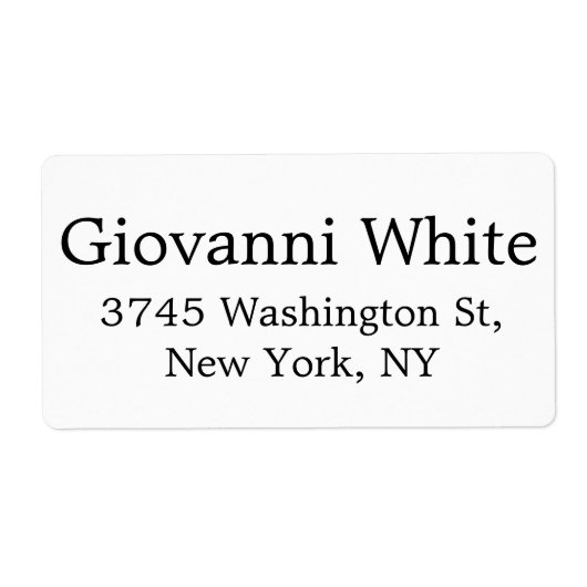 Trendy Stylish Black & White Plain Elegant Modern Etiket (Voorkant)