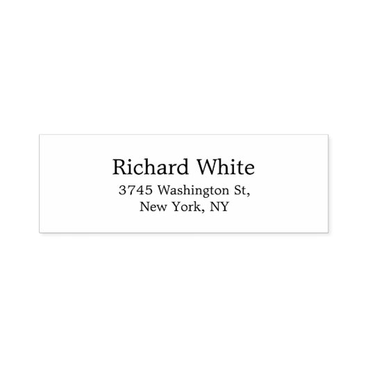 Trendy Stylish Black & White Plain Elegant Modern Zelfinktende Stempel (Design)