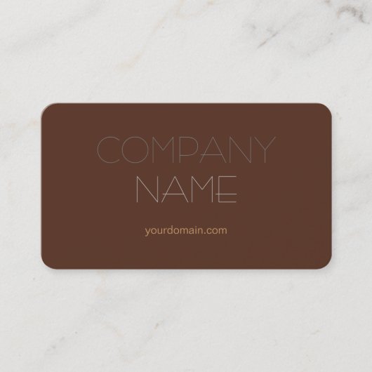 Trendy Stylish Brown Company Name Visitekaartje (Voorkant)