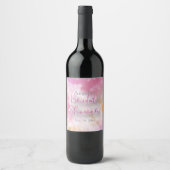 Trendy Stylish Chic Sparkly Gown Vrijgezellenfeest Wijn Etiket (Voorkant)