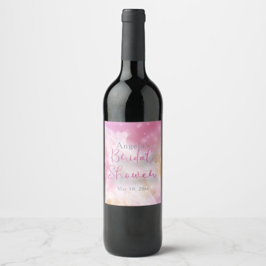 Trendy Stylish Chic Sparkly Gown Vrijgezellenfeest Wijn Etiket (Voorkant)