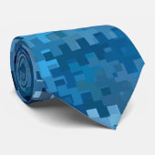 Trendy Stylish Cool Blue Pattern Stropdas (Opgerold)