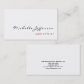 Trendy Stylish Cute Script White Visitekaartje (Voorkant / Achterkant)